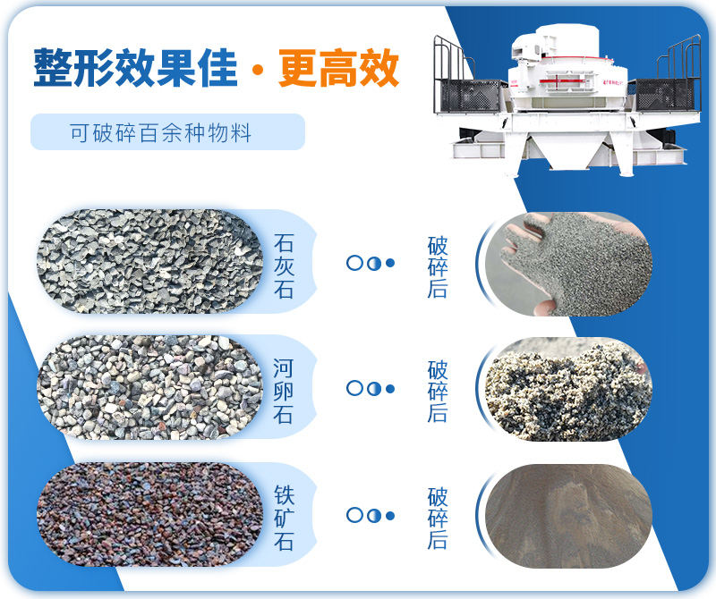 制砂機(jī)成品粒度多樣化，各種石料都不怕